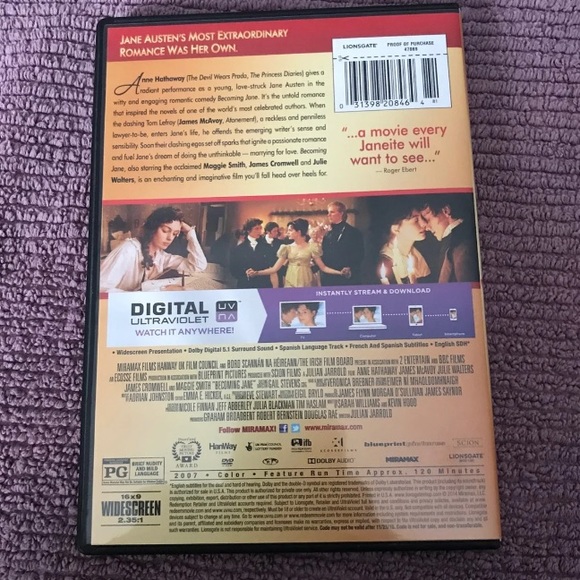 Becoming Jane DVD - Picture 2 of 3